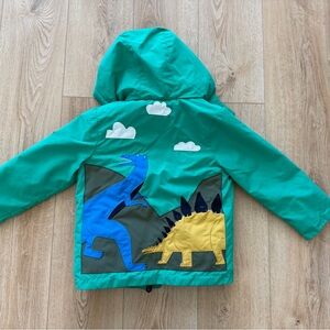 Joules Kids Dinosaur Jacket in Green and Blue